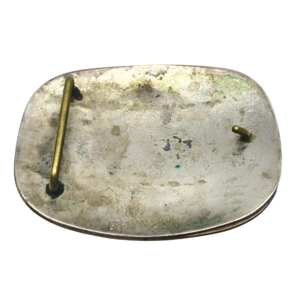 Vintage Nickel Silver Barrel Racing‎ Trophy Award Style Belt Buckle